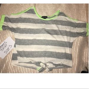 Women’s Wet Seal Tied Striped Cropped Top